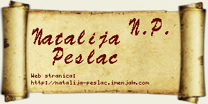 Natalija Peslać vizit kartica